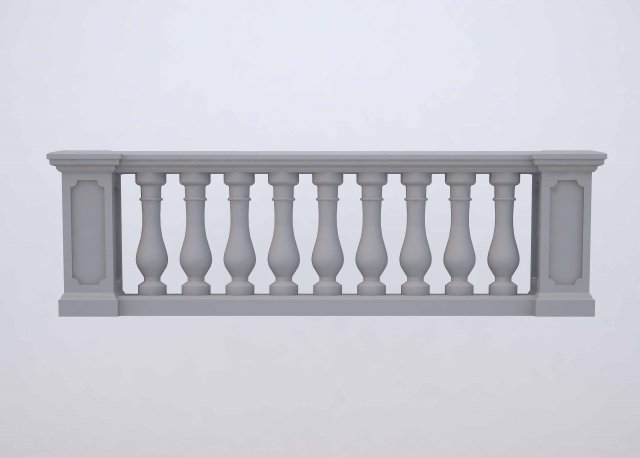 balustrade Model 3D .c4d .max .obj .3ds .fbx .stl .blend 