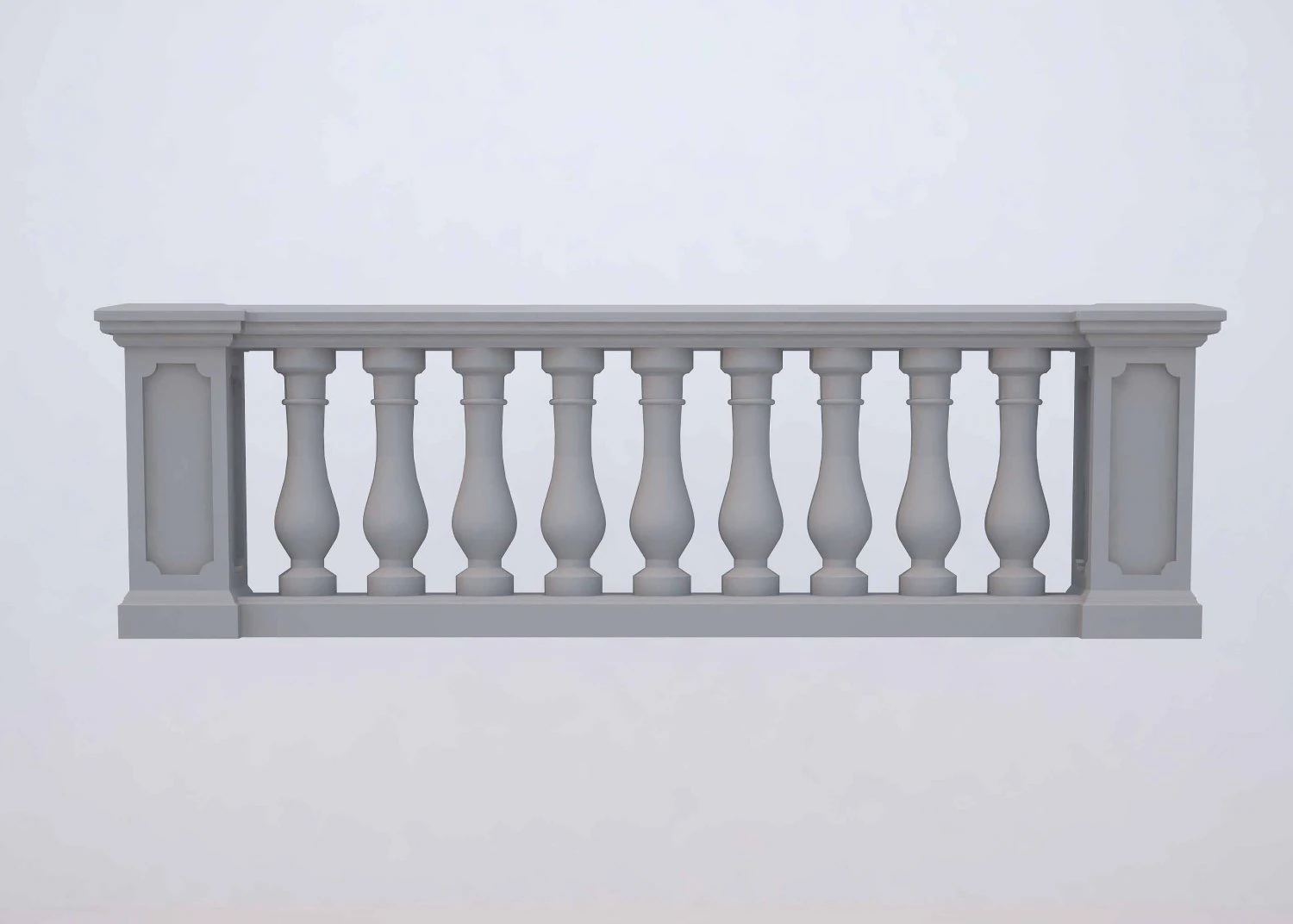 balustrade 3D Model .c4d .max .obj .3ds .fbx .stl .blend