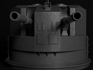 warship turret Modelo 3D