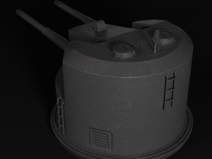 warship turret Modelo 3D