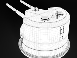 warship turret Modelo 3D
