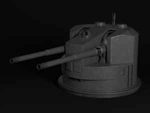warship turret Modelo 3D