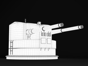 warship turret Modelo 3D