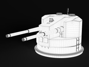 warship turret Modelo 3D