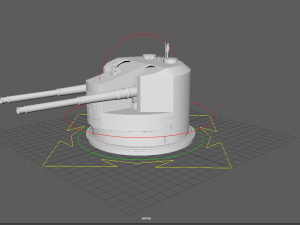 warship turret Modelo 3D