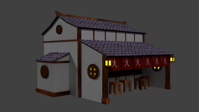 japanese country house Model 3D .c4d .max .obj .3ds .fbx .stl .blend