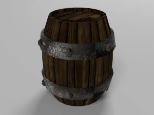 中世纪桶 3D 模型