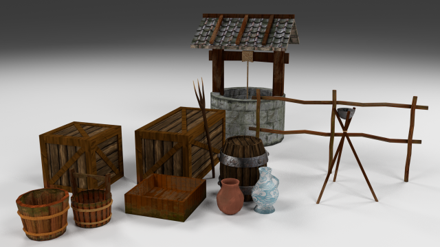 medieval street game environmentpack Modèle 3D .c4d .max .obj .3ds .fbx .stl .blend 