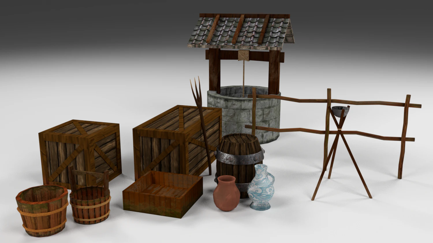 medieval street game environmentpack 3D Model .c4d .max .obj .3ds .fbx .stl .blend