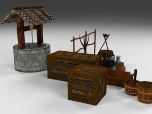 medieval street game environmentpack 3D Model