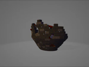 양식화된 중세 패키지 3D 모델