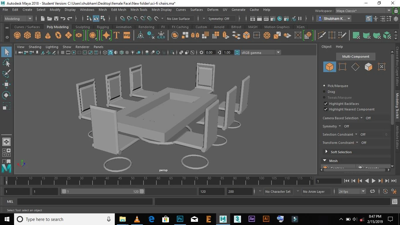 sci-fi chairs 3D Model .c4d .max .obj .3ds .fbx .stl .blend 
