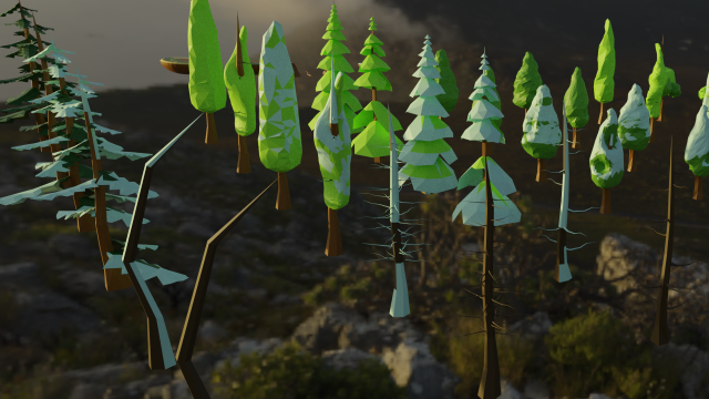 low poly style trees Modèle 3D .c4d .max .obj .3ds .fbx .stl .blend 