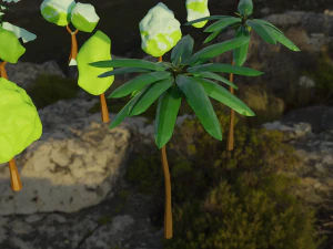 low poly style trees 3D Model