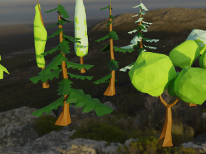 low poly style trees Modèle 3D