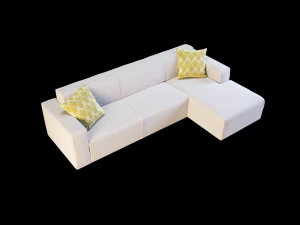 b&uuml;y&uuml;k beyaz kanepe artı masa 3ds max korona render 3D Model