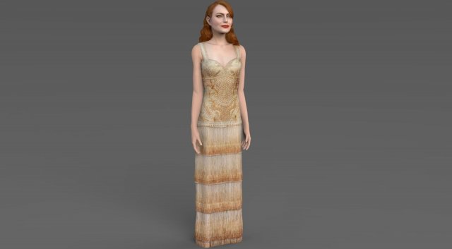 emma stone figurine ready for full color 3d printing 3D Print Model .c4d .max .obj .3ds .fbx .stl .blend 
