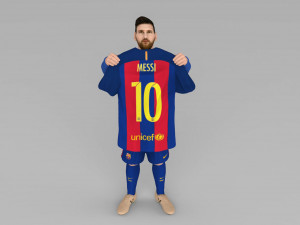 lionel messi ready for full color 3d printing Model Cetak 3D