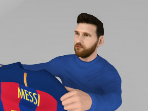 lionel messi ready for full color 3d printing Model Cetak 3D