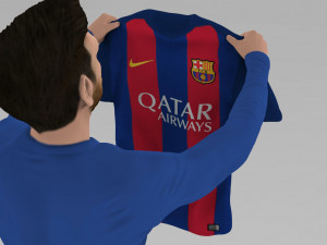 lionel messi ready for full color 3d printing Model Cetak 3D