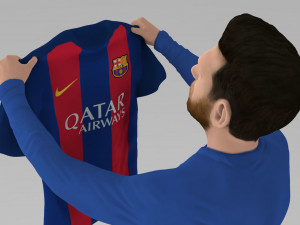 lionel messi ready for full color 3d printing Model Cetak 3D