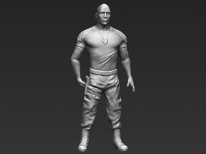 dwayne the rock johnson fast and furious 3d printing ready stl obj 3D Print Model