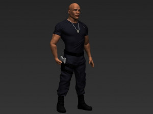dwayne the rock johnson fast and furious ready for full color 3d printing Modello di stampa 3D