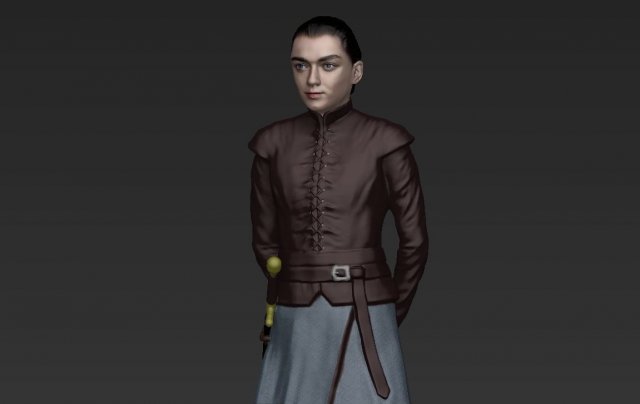 arya stark ready for full color 3d printing 3D Принт Модель .c4d .max .obj .3ds .fbx .stl .blend