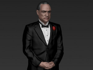 marlon brando vito corleone godfather full color 3d printing 3Dプリントモデル