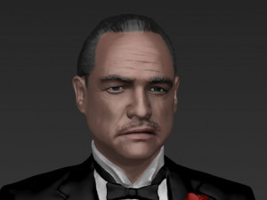 marlon brando vito corleone godfather full color 3d printing 3Dプリントモデル