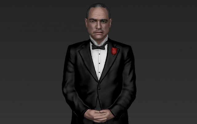 marlon brando vito corleone godfather full color 3d printing 3Dプリントモデル .c4d .max .obj .3ds .fbx .stl .blend