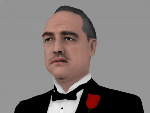 marlon brando vito corleone godfather full color 3d printing 3Dプリントモデル