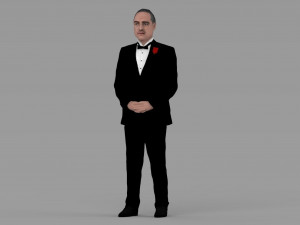 marlon brando vito corleone godfather full color 3d printing 3Dプリントモデル