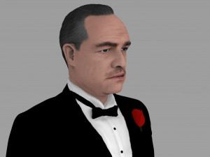 marlon brando vito corleone godfather full color 3d printing 3Dプリントモデル