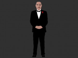 marlon brando vito corleone godfather full color 3d printing 3Dプリントモデル