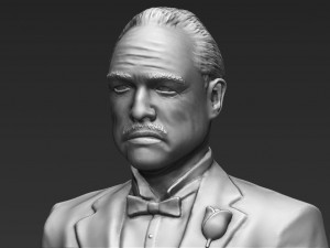 marlon brando vito corleone godfather full color 3d printing 3Dプリントモデル