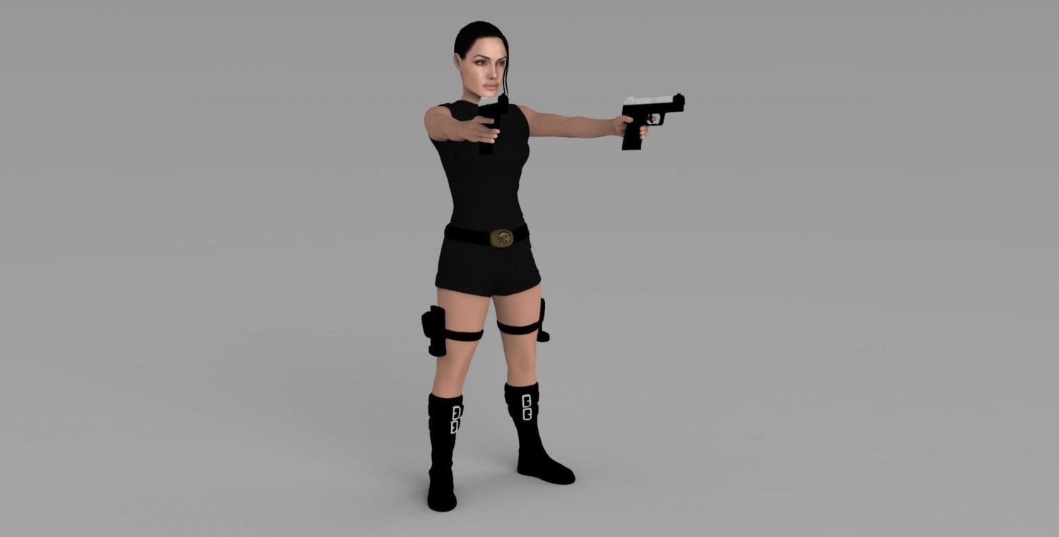 Lara Croft Tomb Raider Jolie Ready For Full Color 3d Printing 3d