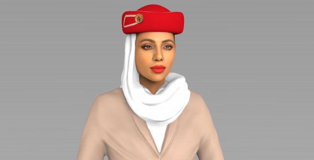 emirates airline stewardess ready for full color 3d printing Modelo de impresión 3D .c4d .max .obj .3ds .fbx .stl .blend 