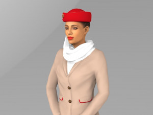 emirates airline stewardess ready for full color 3d printing Modelo de impresión 3D