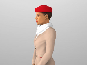 emirates airline stewardess ready for full color 3d printing Modelo de impresión 3D