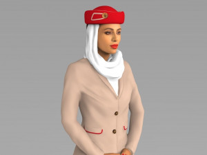emirates airline stewardess ready for full color 3d printing Modelo de impresión 3D