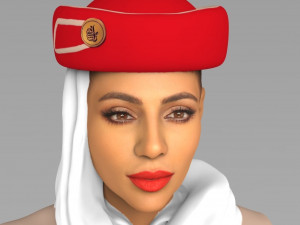 emirates airline stewardess ready for full color 3d printing Modelo de impresión 3D