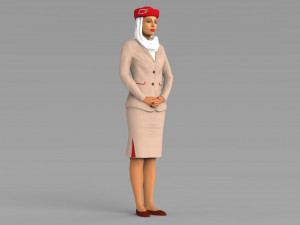 emirates airline stewardess ready for full color 3d printing Modelo de impresión 3D