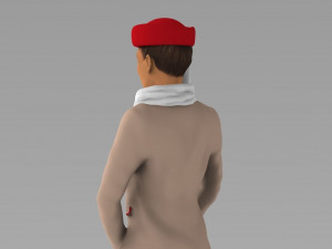 emirates airline stewardess ready for full color 3d printing Modelo de impresión 3D