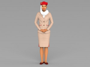 emirates airline stewardess ready for full color 3d printing Modelo de impresión 3D