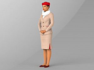 emirates airline stewardess ready for full color 3d printing Modelo de impresión 3D