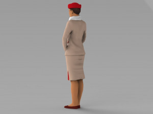 emirates airline stewardess ready for full color 3d printing Modelo de impresión 3D