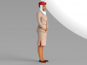 emirates airline stewardess ready for full color 3d printing Modelo de impresión 3D