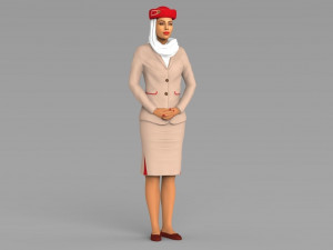 emirates airline stewardess ready for full color 3d printing Modelo de impresión 3D