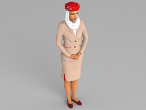 emirates airline stewardess ready for full color 3d printing Modelo de impresión 3D